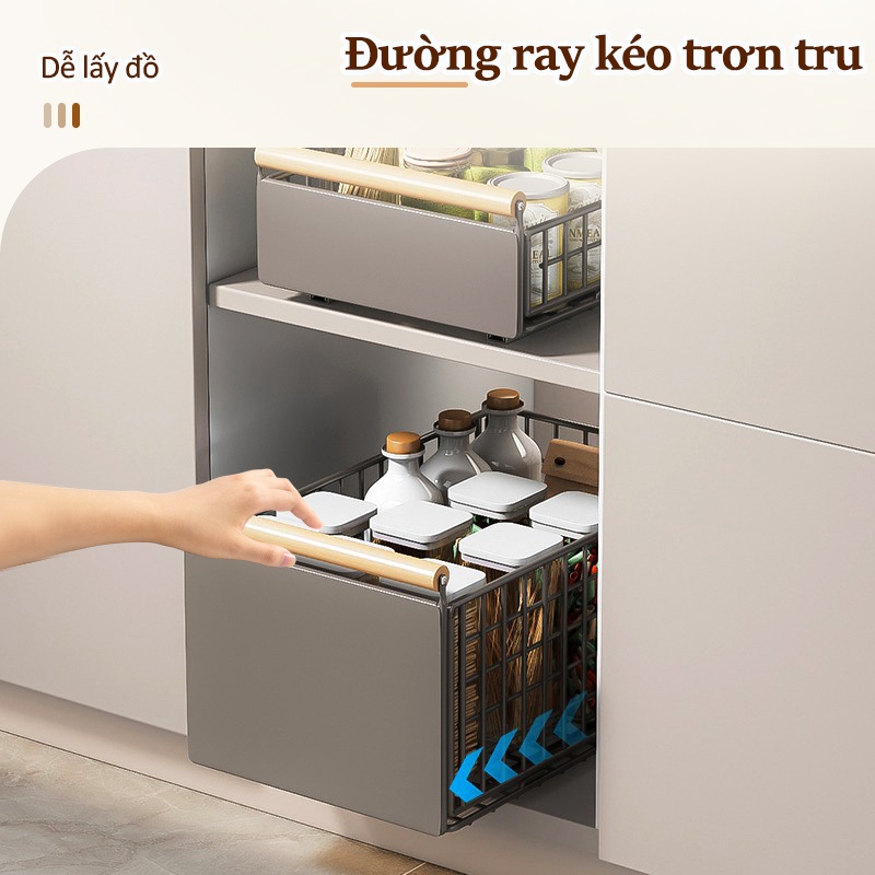 Cambond Hộp đựng đồ dạng ngăn kéo, Dưới Bồn Rửa Có Giá Để Đồ Giá Bát Đĩa Trượt Gia Vị Có Giá Để Đồ