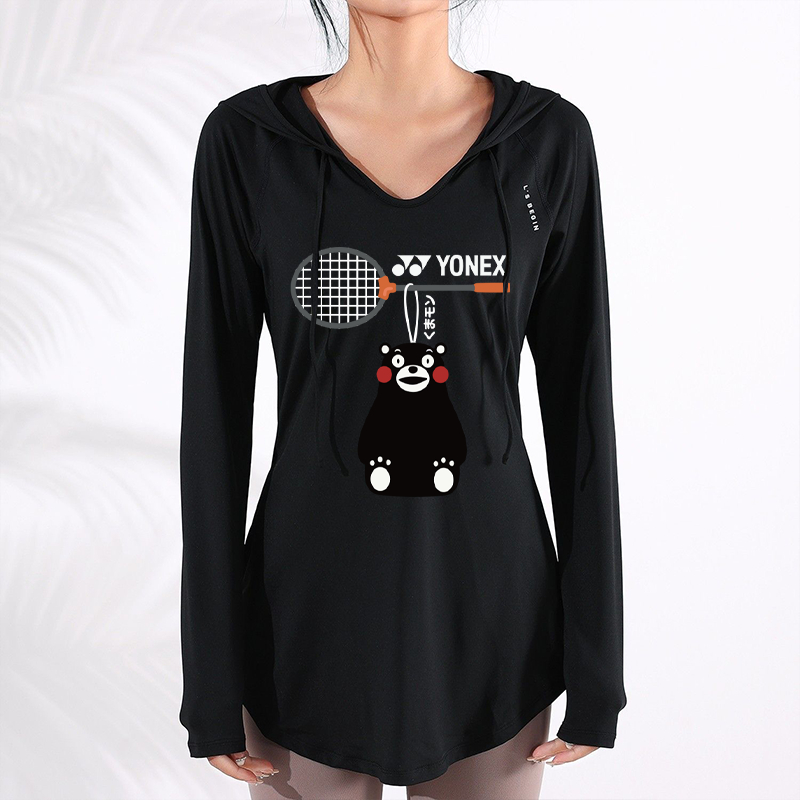 Yonex Cầu Lông Áo Khoác Dài Tay Có Mũ Trùm Đầu Áo Thể Dục Áo Rời Tập Yoga Quần Áo Thể Thao Áo Dành Cho Nữ