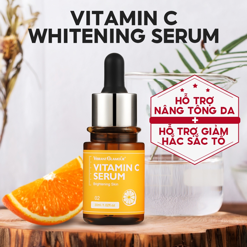 Ảnh Vitamin C Làm Trắng 2pcs VIBRANT GLAMOUR Làm mờ vết thâm và nám & Giảm sản xuất melanin 30ml + 30g 1