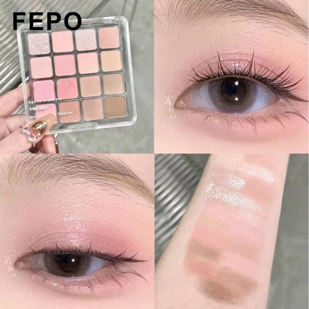 Bảng Phấn Mắt FEPO 16 Màu Nude Nhiều Matte Pearl Lấp Lánh Trang Điểm ...