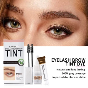 Iconsign Eyebrow Eyelash Tint Dye Mỹ phẩm trang điểm Trọn bộ Tự nhiên Lâu trôi