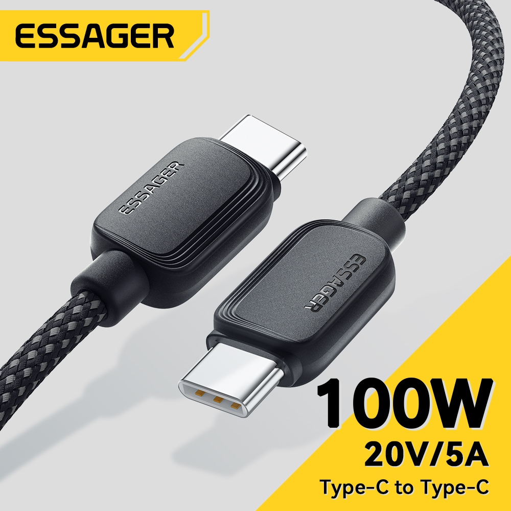 Dây cáp sạc nhanh ESSAGER 100W PD USB C sang USB C cho điện thoại