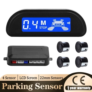 Cảm biến đỗ xe cho ô tô với màn hình LED lùi Parktronic tự động 4 cảm biến Màn hình đèn nền Radar