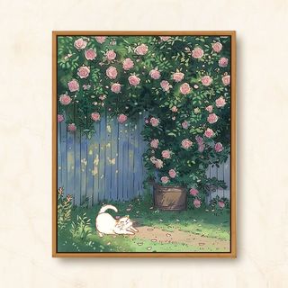 MOZI✨40 * 50cm / 30 * 40cm mèo hồng tranh tô màu theo số tranh số hóa tranh sơn dầu số hoá bộ tô màu theo số Hoa Hồng Mèo Tự Làm Kỹ Thuật Số Tranh Sơn Tay Tranh Vẽ Tay Tranh Kỹ Thuật Số Tranh Acrylic Trang Trí Nhà Cửa Tranh