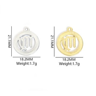 12 viên kim cương lấp lánh dát mười hai chòm sao Thiết kế vòng tròn rỗng Vòng quyến rũ DIY Vòng cổ Bông tai và bất kỳ mặt dây chuyền hợp kim thủ công nào khác- Lý tưởng cho quà tặng sinh nhật