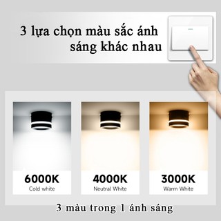 Đèn Led Downlight CANMEIJIA Đèn trần thay đổi 3 màu AC220V Đèn trần nhôm gắn trên bề mặt Đèn Pin Led 5W / 10W / 15W cho phòng ngủ gia đình Phòng khách