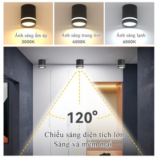 Đèn Led Downlight CANMEIJIA Đèn trần thay đổi 3 màu AC220V Đèn trần nhôm gắn trên bề mặt Đèn Pin Led 5W / 10W / 15W cho phòng ngủ gia đình Phòng khách