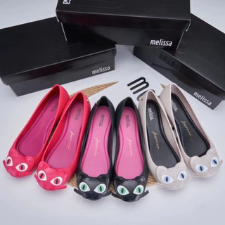 Brazil Melissa 2025 Sandal Nữ Mèo Nông Miệng Đế Bằng Miệng Cá Miệng Giày Hoạt Hình Đế Mềm Thạch Giày Mùa Hè Giày Đơn