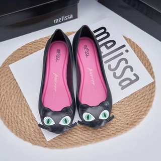 Brazil Melissa 2025 Sandal Nữ Mèo Nông Miệng Đế Bằng Miệng Cá Miệng Giày Hoạt Hình Đế Mềm Thạch Giày Mùa Hè Giày Đơn