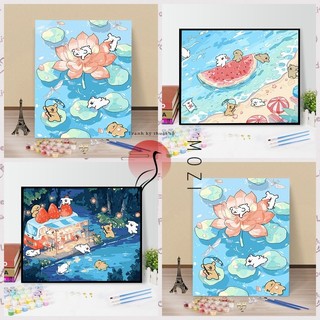 MOZI ✨40 * 50cm / 30 * 40cm cún yêu tranh tô màu theo số tranh số hóa tranh sơn dầu số hoá bộ tô màu theo số sơn acrylic  Dòng Chó Con DIY Kỹ Thuật Số Tranh Sơn Dầu Vẽ Tay Tranh Kỹ Thuật Số Làm Đầy Tranh Vẽ Tay Trang Trí Nhà Cửa Tranh