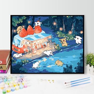 MOZI ✨40 * 50cm / 30 * 40cm cún yêu tranh tô màu theo số tranh số hóa tranh sơn dầu số hoá bộ tô màu theo số sơn acrylic  Dòng Chó Con DIY Kỹ Thuật Số Tranh Sơn Dầu Vẽ Tay Tranh Kỹ Thuật Số Làm Đầy Tranh Vẽ Tay Trang Trí Nhà Cửa Tranh