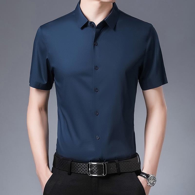 Áo Sơ Mi Nam Công Sở Trang Trọng Áo Sơ Mi Tay Ngắn Áo Sơ Mi Công Sở Slim Fit Trắng Áo Sơ Mi Thường Ngày