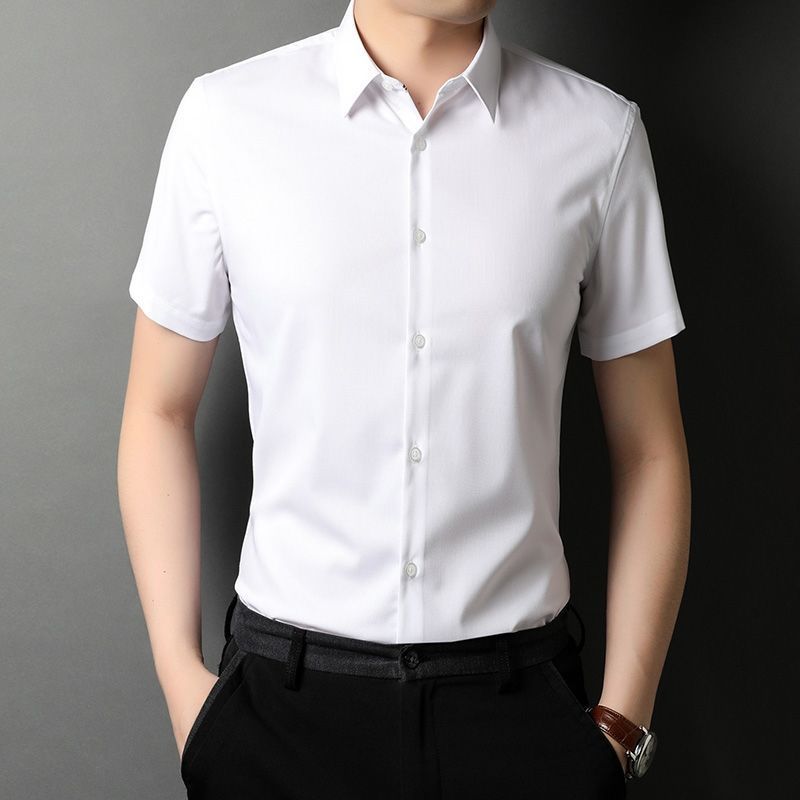 Áo Sơ Mi Nam Công Sở Trang Trọng Áo Sơ Mi Tay Ngắn Áo Sơ Mi Công Sở Slim Fit Trắng Áo Sơ Mi Thường Ngày