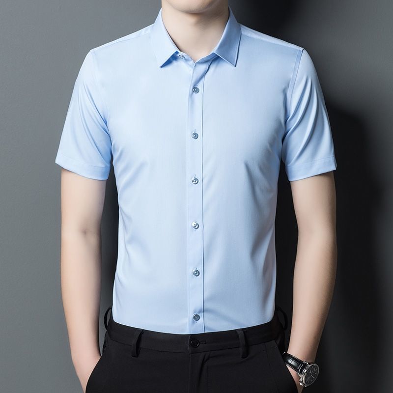 Áo Sơ Mi Nam Công Sở Trang Trọng Áo Sơ Mi Tay Ngắn Áo Sơ Mi Công Sở Slim Fit Trắng Áo Sơ Mi Thường Ngày