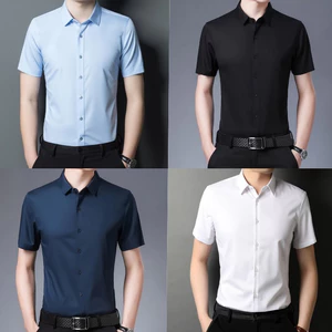 Áo Sơ Mi Nam Công Sở Trang Trọng Áo Sơ Mi Tay Ngắn Áo Sơ Mi Công Sở Slim Fit Trắng Áo Sơ Mi Thường Ngày