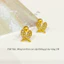 Bông tai titan cao cấp không gỉ mạ vàng 24k hình tai thỏ xinh xắn đáng yêu đính đá lấp lánh dành cho nữ