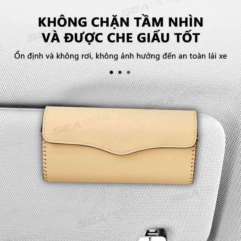 hộp mắt kính che nắng xe hơi SEAMETALTúi Da Pu Đựng Mắt Kính Gắn Tấm Che Nắng Xe Hơi Tiện Dụng