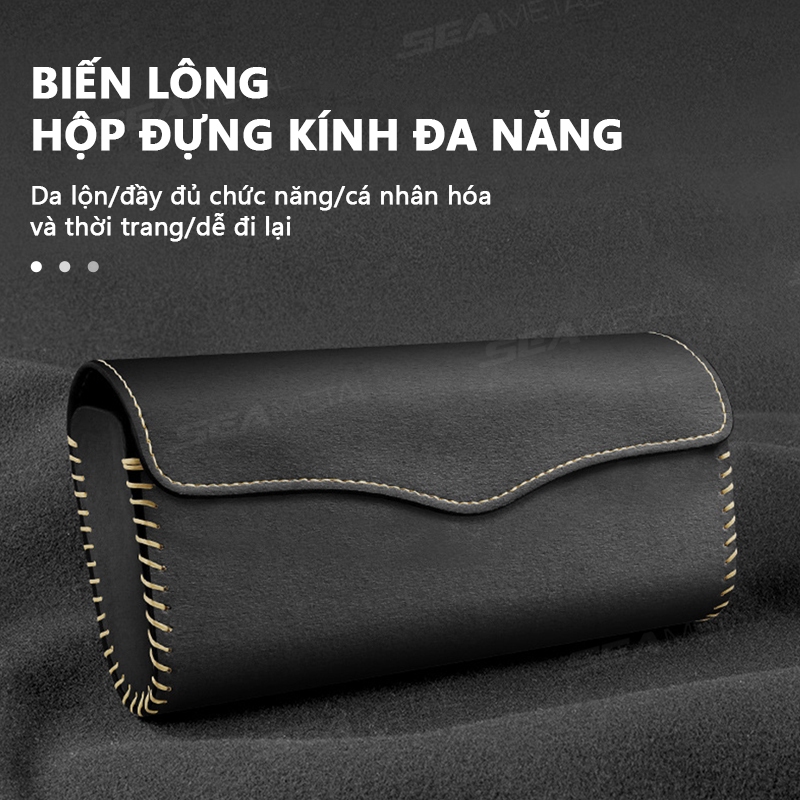hộp mắt kính che nắng xe hơi SEAMETALTúi Da Pu Đựng Mắt Kính Gắn Tấm Che Nắng Xe Hơi Tiện Dụng