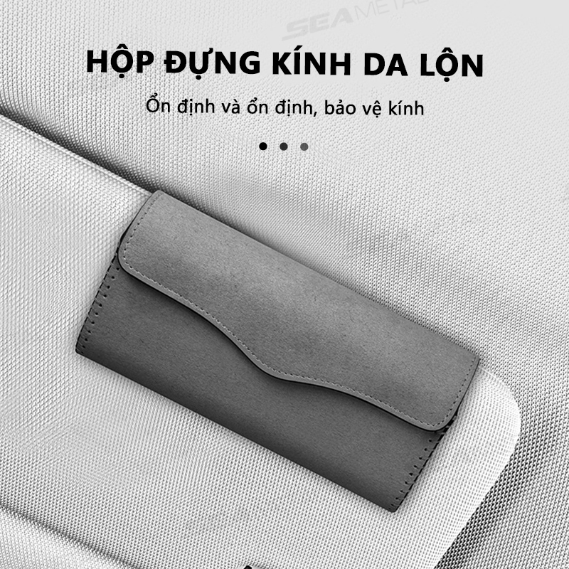 hộp mắt kính che nắng xe hơi SEAMETALTúi Da Pu Đựng Mắt Kính Gắn Tấm Che Nắng Xe Hơi Tiện Dụng