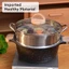 【Giá thấp lịch sử toàn shop】JEETEE Nồi canh đúc chống dính phủ đá vân màu xám 20/24/28cm, kèm nắp kính, PFOA Free, dùng cho bếp từ, bếp gas và bếp hồng ngoại, bảo hành 1 năm