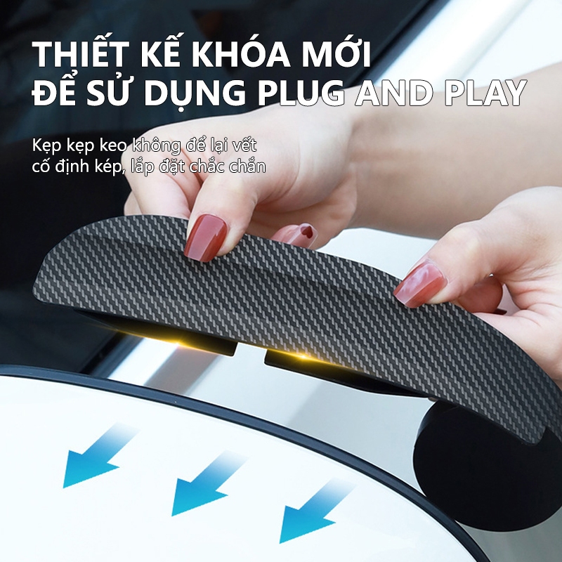 gương cầu lồi ô tô SEAMETAL Điểm Mù 2 Trong 1 Kèm Vè Che Mưa Gương Chiếu Hậu