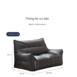 Ghế Lười Tatami Bằng Da Phong Cách Bắc Âu Sofa Phòng Khách Trang Trí Ghế Sofa Mini Sofa Đôi Thích Hợp Cho Phòng Ngủ Khách Ban Công 1m2, tối giản ghế ngồi bệt thư giãn giường da đen togo đọc sách — ảnh 6