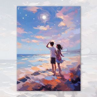 MOZI✨40 * 50cm / 30 * 40cm cặp đôi hạnh phúc tranh tô màu theo số tranh số hóa tranh sơn dầu số hoá bộ tô màu theo số Cặp Đôi Tranh Sơn Dầu Kỹ Thuật Số Tự Làm Tranh Handmade Làm Đầy Tranh Sơn Màu Tranh Vẽ Tay Tranh Sơn Dầu Tranh Acrylic