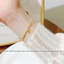 Lắc chân nữ bằng titan không gỉ mạ vàng 18k hình cỏ 4 lá may mắn xinh xắn thời trang thanh lịch