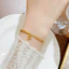 Lắc chân nữ bằng titan không gỉ mạ vàng 18k hình cỏ 4 lá may mắn xinh xắn thời trang thanh lịch