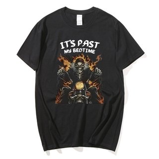 Ngộ nghĩnh It 's Past My Bedtime Skeleton Meme Áo nam Cotton Tay Ngắn Thời Trang Cổ Điển Ấm Áp Áo Thun Quá Khổ