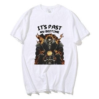 Ngộ nghĩnh It 's Past My Bedtime Skeleton Meme Áo nam Cotton Tay Ngắn Thời Trang Cổ Điển Ấm Áp Áo Thun Quá Khổ