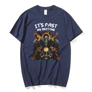 Ngộ nghĩnh It 's Past My Bedtime Skeleton Meme Áo nam Cotton Tay Ngắn Thời Trang Cổ Điển Ấm Áp Áo Thun Quá Khổ