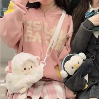????????Chim Cánh Cụt Nhỏ Cừu Papa Túi Dễ Thương Thêu Sang Trọng Ba Lô Búp Bê Đeo Ngang Ba Lô Nữ