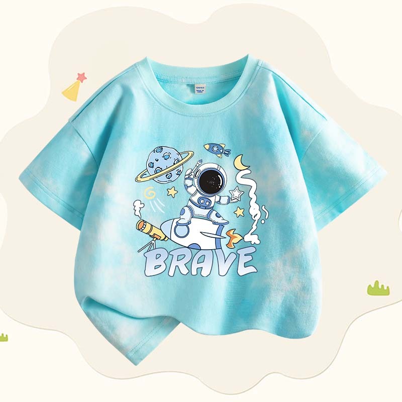 W.G.Q Áo thun Tie-Dye bé trai , vải Cotton nguyên chất mềm mại thoải mái, thấm mồ hôi thoáng khí