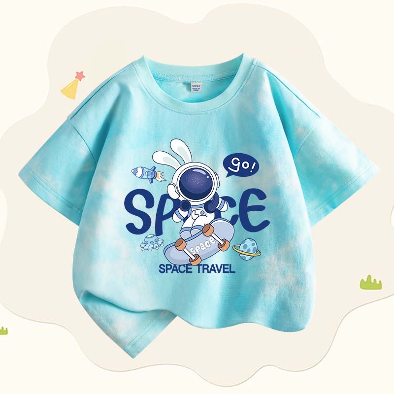W.G.Q Áo thun Tie-Dye bé trai , vải Cotton nguyên chất mềm mại thoải mái, thấm mồ hôi thoáng khí