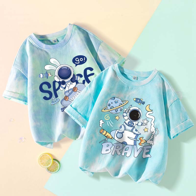 W.G.Q Áo thun Tie-Dye bé trai , vải Cotton nguyên chất mềm mại thoải mái, thấm mồ hôi thoáng khí