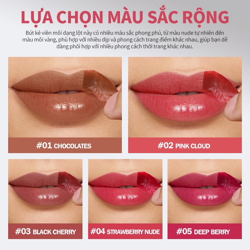 Ảnh Kimuse Peel Off Lip Liner Stain 12 Giờ Mỹ Phẩm Lâu Dài Chống Thấm Nước Sắc Tố Cao Lột Môi Tint 4