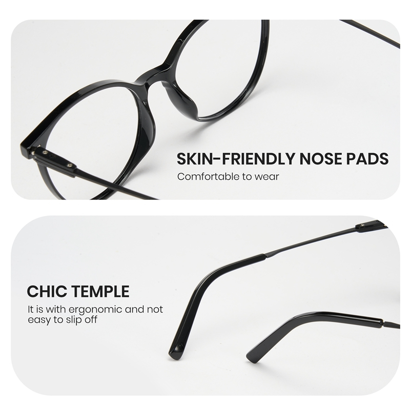 Cyxus Kính Unisex Retro Chống Ánh Sáng Xanh Gọng Tròn Chất Liệu TR90 Bảo Vệ Mắt Giảm Căng Thẳng Khi Dùng Máy Tính 8185