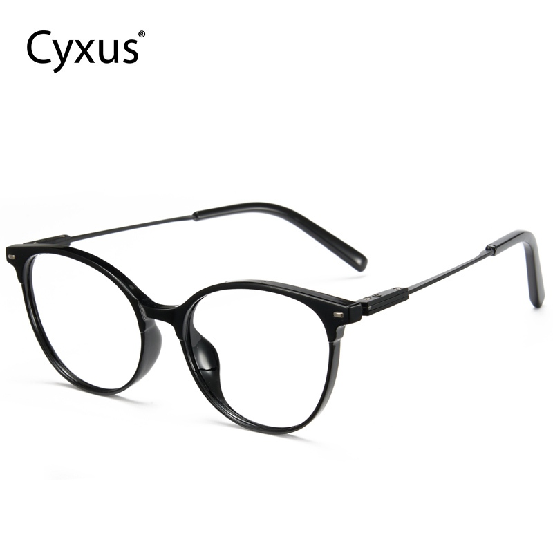 Cyxus Kính Unisex Retro Chống Ánh Sáng Xanh Gọng Tròn Chất Liệu TR90 Bảo Vệ Mắt Giảm Căng Thẳng Khi Dùng Máy Tính 8185