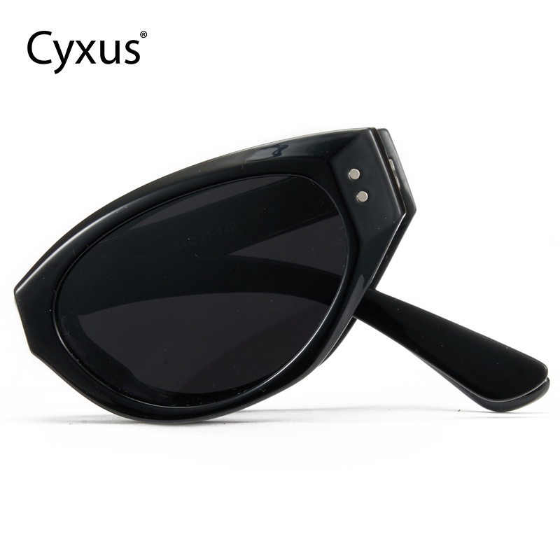 Cyxus Kính Mát Gấp Gọn Phong Cách Retro Gọng Mèo Phân Cực UV400 Cho Nam Nữ Chống Lóa Đi Biển Lái Xe P1181