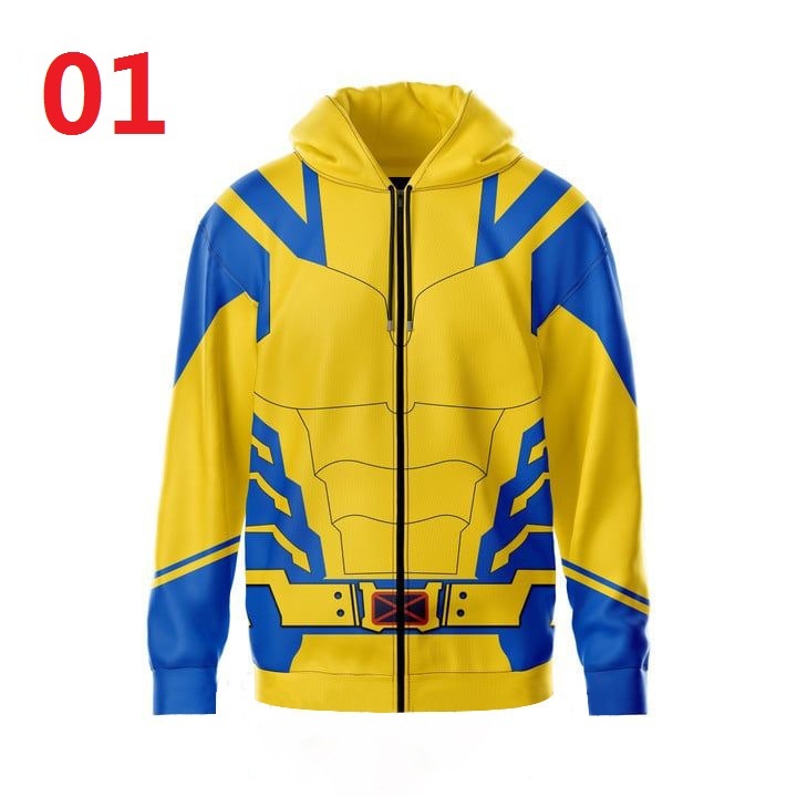 Áo hoodie in hình Deadpool và Wolverine, thiết kế unisex, in kỹ thuật số