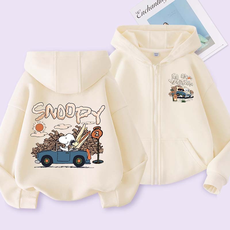W.G.Q Áo Hoodie Khoác Bé Trai, Kiểu Khoá Kéo Có Túi , áo khoác thể thao bé trai xe in phi hành gia