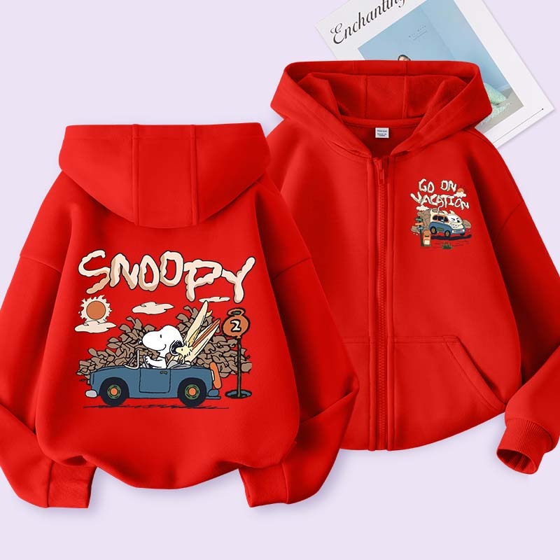 W.G.Q Áo Hoodie Khoác Bé Trai, Kiểu Khoá Kéo Có Túi , áo khoác thể thao bé trai xe in phi hành gia