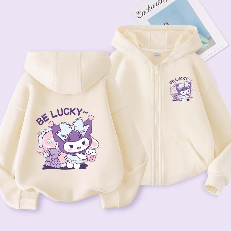Áo Hoodie bé gái in kuromi ,Áo khoác cardigan có dây kéo , Thời trang thoải mái