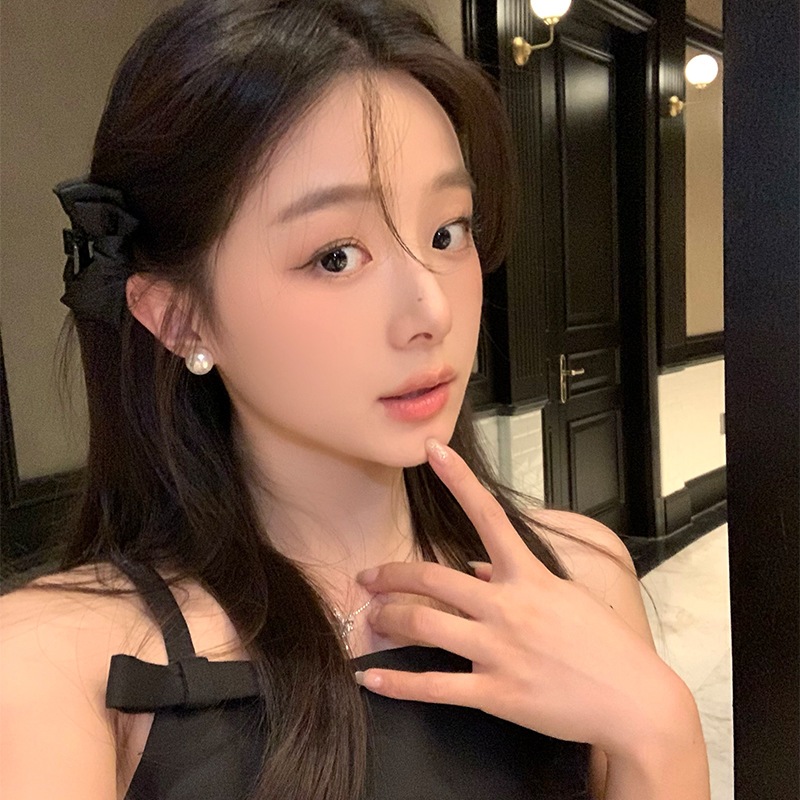 Acrylic nơ đen kẹp tóc thời trang cá tính nhỏ lấy kẹp ánh sáng sang trọng trong trốn thoát công chúa phụ kiện tóc mới bán buôn