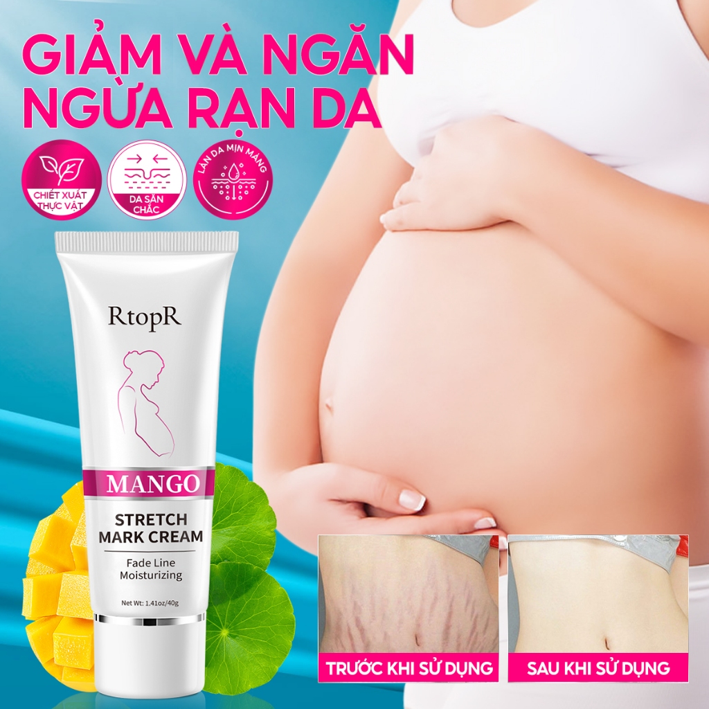 Ảnh RtopR Xoài Xóa Sẹo Mang Thai Kem Rạn Da Kem Làm Săn Chắc Cơ Thể 40g RtopR Mango Remove Pregnancy Stretch Marks Maternity Cream 3