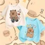 Áo thun bé trai WGQ cotton nguyên chất mẫu mới 2024 ngắn tay in hình độc đáo capybara T-shirt