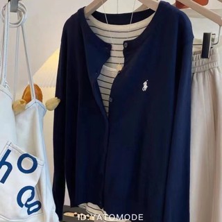Phong Cách Hàn Quốc Nữ Thời Trang Ins Dệt Kim Ôm Cổ Chữ O Cardigan Áo Len Dài Tay