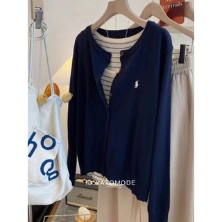 Phong Cách Hàn Quốc Nữ Thời Trang Ins Dệt Kim Ôm Cổ Chữ O Cardigan Áo Len Dài Tay