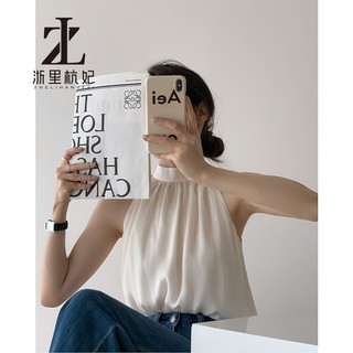 ZHELIHANGFEI Phong Cách Hồng Kông Dây Phong Cách Pháp Đẹp Lưng Camisole Bên Trong Không Tay Nữ Thiết Kế Cảm Thấy Thích Hợp Bên Ngoài Mặc Gợi Cảm Top